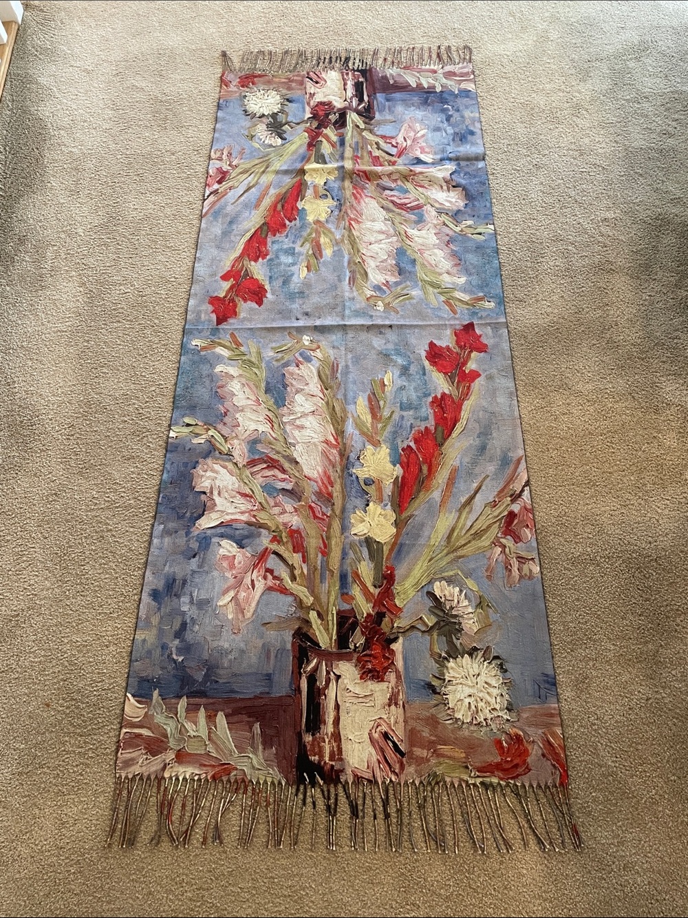 Replica of Van Gough Print on a Cashmere blend Shawl